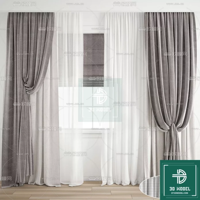 MODERN CURTAIN - SKETCHUP 3D MODEL - VRAY OR ENSCAPE - ID05631