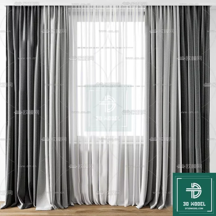 MODERN CURTAIN - SKETCHUP 3D MODEL - VRAY OR ENSCAPE - ID05634