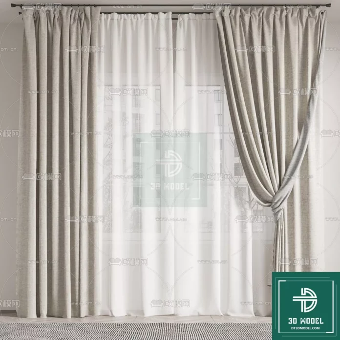 MODERN CURTAIN - SKETCHUP 3D MODEL - VRAY OR ENSCAPE - ID05635