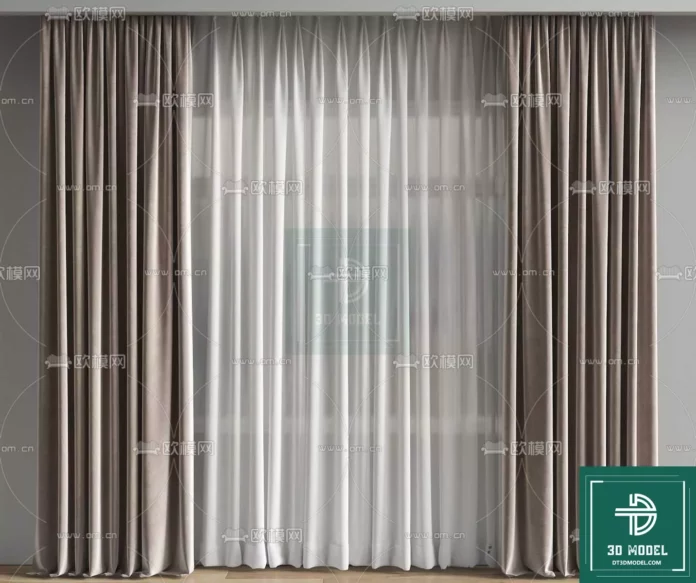 MODERN CURTAIN - SKETCHUP 3D MODEL - VRAY OR ENSCAPE - ID05636