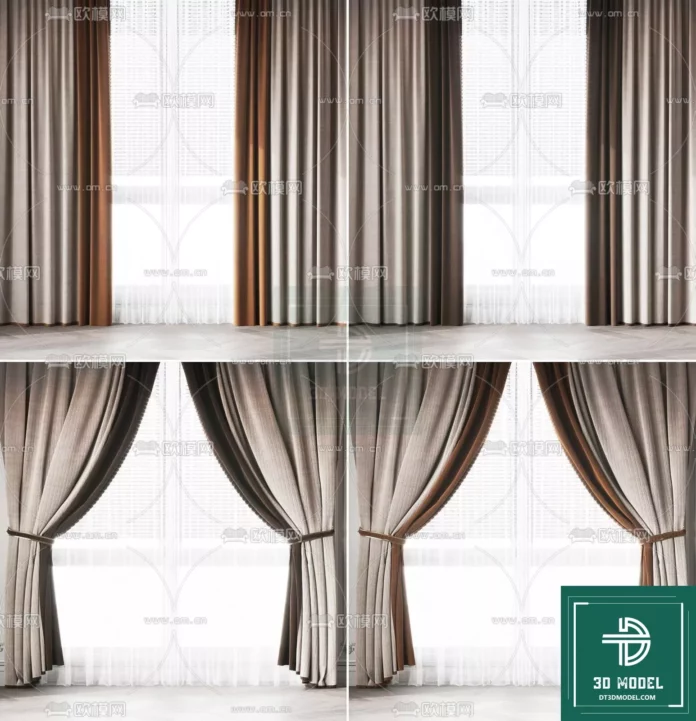 MODERN CURTAIN - SKETCHUP 3D MODEL - VRAY OR ENSCAPE - ID05639