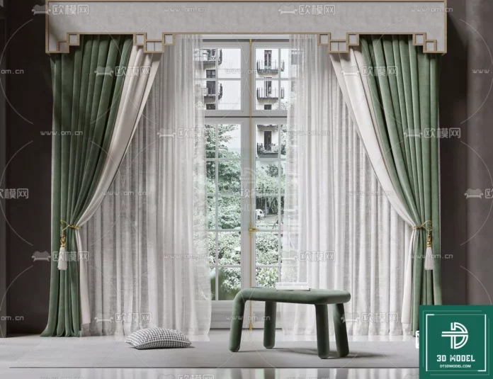 MODERN CURTAIN - SKETCHUP 3D MODEL - VRAY OR ENSCAPE - ID05642