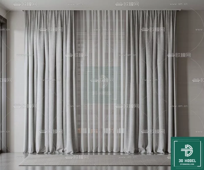 MODERN CURTAIN - SKETCHUP 3D MODEL - VRAY OR ENSCAPE - ID05643