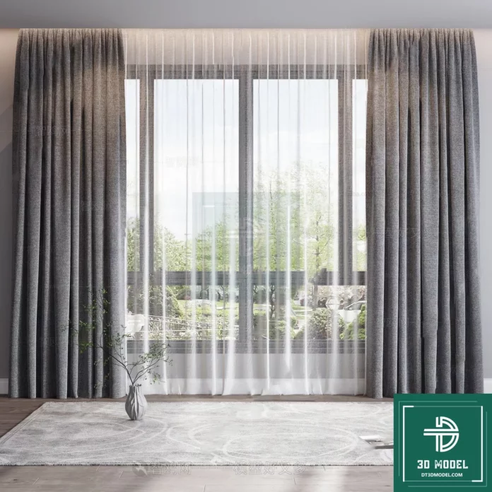 MODERN CURTAIN - SKETCHUP 3D MODEL - VRAY OR ENSCAPE - ID05651