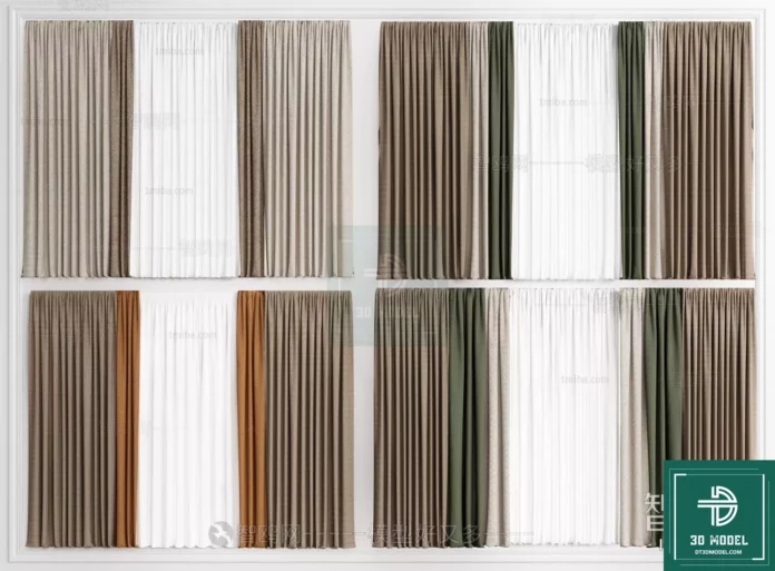 MODERN CURTAIN - SKETCHUP 3D MODEL - VRAY OR ENSCAPE - ID05656