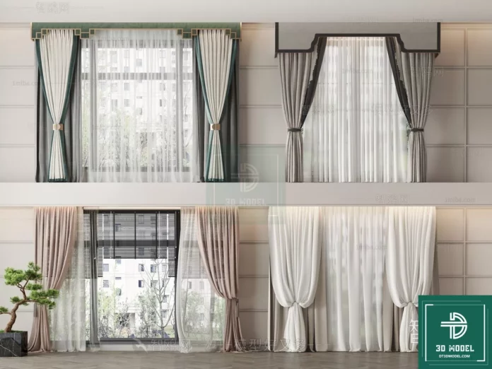 MODERN CURTAIN - SKETCHUP 3D MODEL - VRAY OR ENSCAPE - ID05658