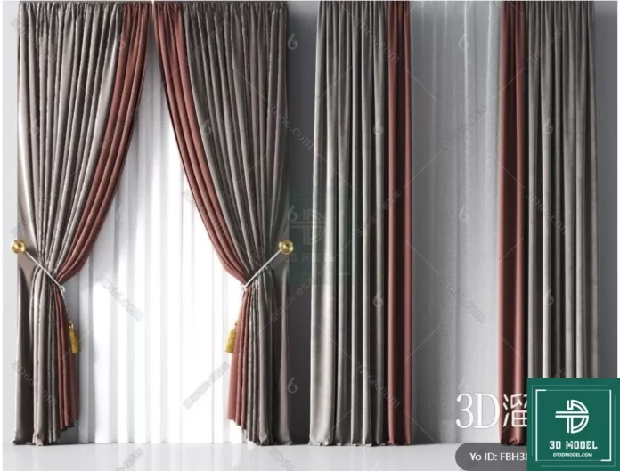 MODERN CURTAIN - SKETCHUP 3D MODEL - VRAY OR ENSCAPE - ID05659