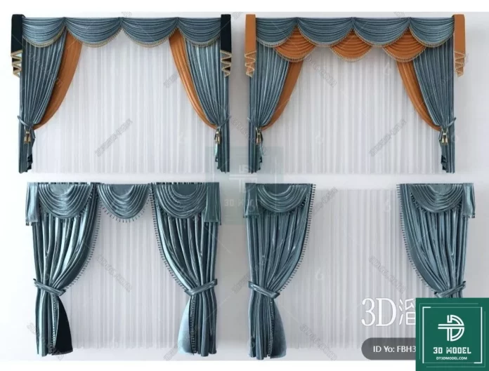MODERN CURTAIN - SKETCHUP 3D MODEL - VRAY OR ENSCAPE - ID05661