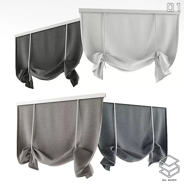 MODERN CURTAIN - SKETCHUP 3D MODEL - VRAY OR ENSCAPE - ID05663