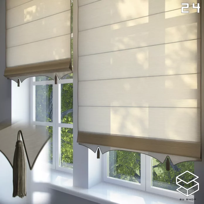 MODERN CURTAIN - SKETCHUP 3D MODEL - VRAY OR ENSCAPE - ID05679
