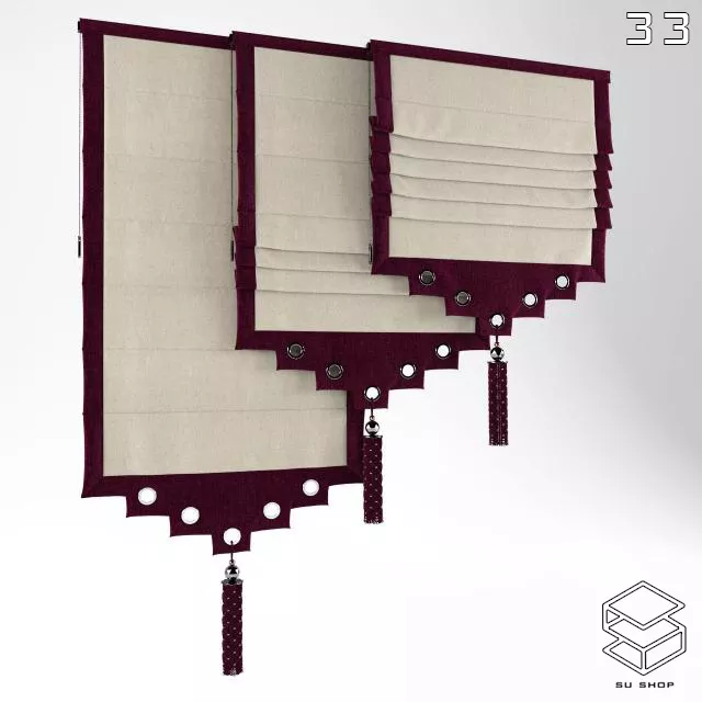 MODERN CURTAIN - SKETCHUP 3D MODEL - VRAY OR ENSCAPE - ID05689