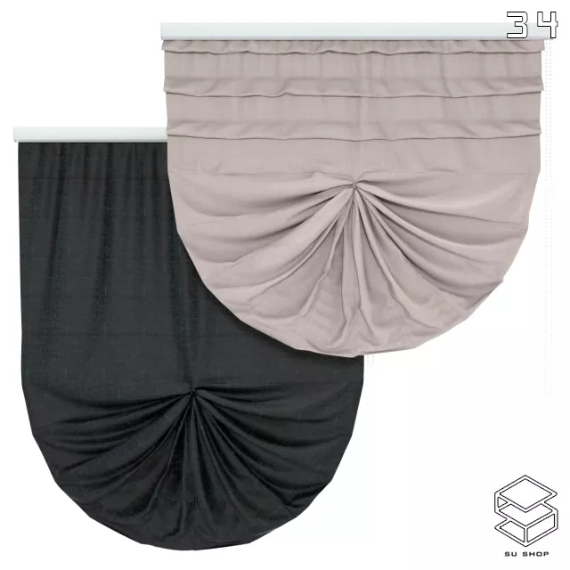MODERN CURTAIN - SKETCHUP 3D MODEL - VRAY OR ENSCAPE - ID05690