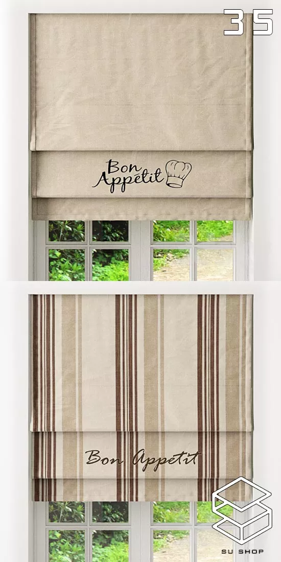 MODERN CURTAIN - SKETCHUP 3D MODEL - VRAY OR ENSCAPE - ID05691