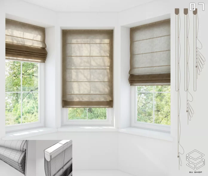 MODERN CURTAIN - SKETCHUP 3D MODEL - VRAY OR ENSCAPE - ID05710