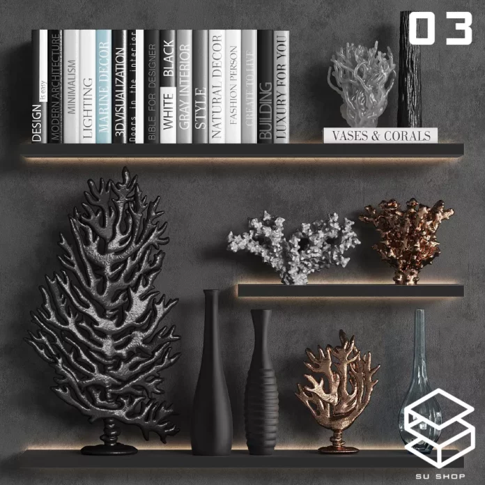 MODERN DECORATION SET - SKETCHUP 3D MODEL - VRAY OR ENSCAPE - ID05737