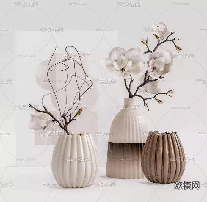 MODERN DECORATION SET - SKETCHUP 3D MODEL - VRAY OR ENSCAPE - ID05817