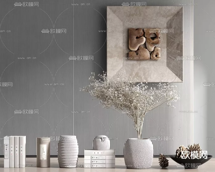 MODERN DECORATION SET - SKETCHUP 3D MODEL - VRAY OR ENSCAPE - ID05824