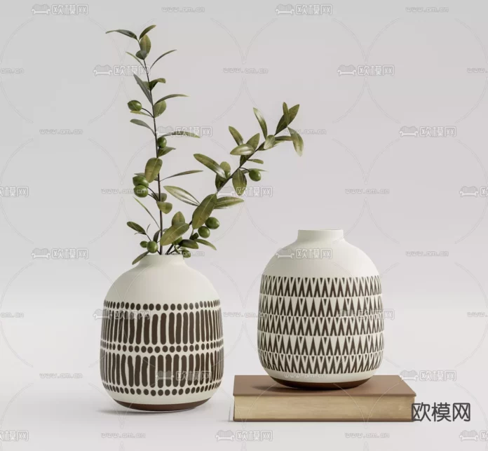 MODERN DECORATION SET - SKETCHUP 3D MODEL - VRAY OR ENSCAPE - ID05840