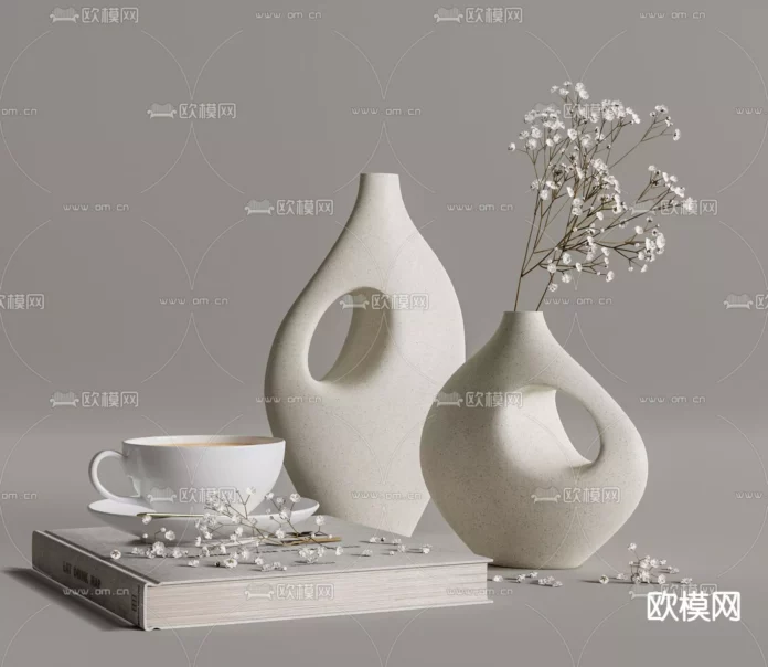 MODERN DECORATION SET - SKETCHUP 3D MODEL - VRAY OR ENSCAPE - ID05863