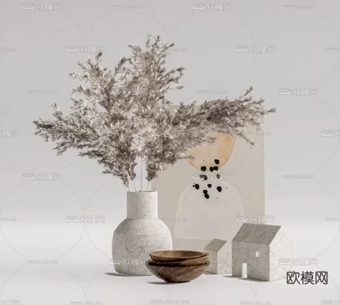 MODERN DECORATION SET - SKETCHUP 3D MODEL - VRAY OR ENSCAPE - ID05866