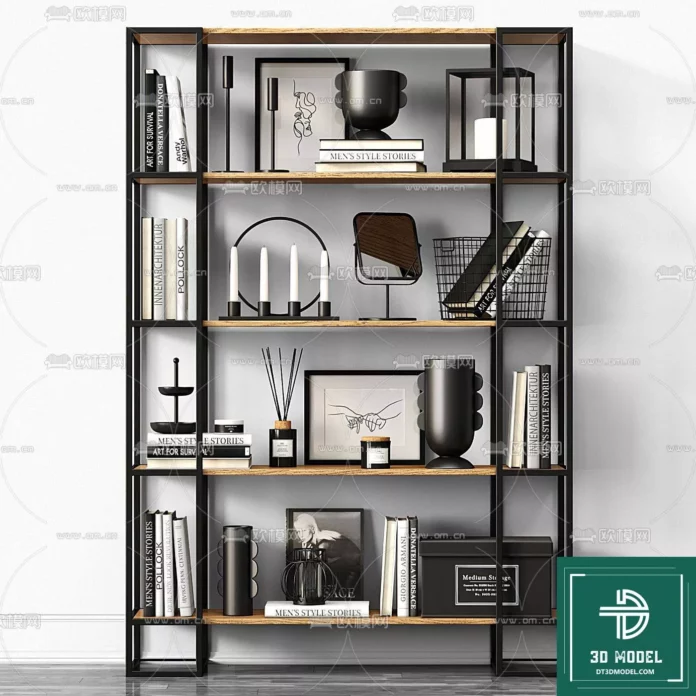 MODERN DECORATIVE SHELF - SKETCHUP 3D MODEL - VRAY OR ENSCAPE - ID06125