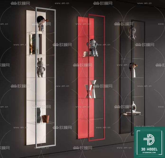 MODERN DECORATIVE SHELF - SKETCHUP 3D MODEL - VRAY OR ENSCAPE - ID06175