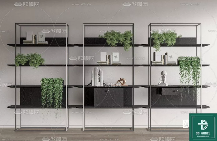 MODERN DECORATIVE SHELF - SKETCHUP 3D MODEL - VRAY OR ENSCAPE - ID06178