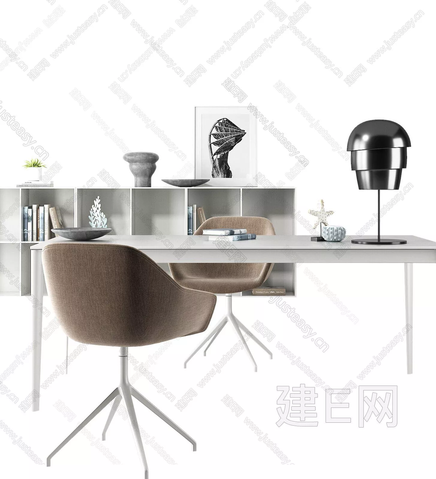 MODERN DESK AND CHAIRS - SKETCHUP 3D MODEL - ENSCAPE - 104941714