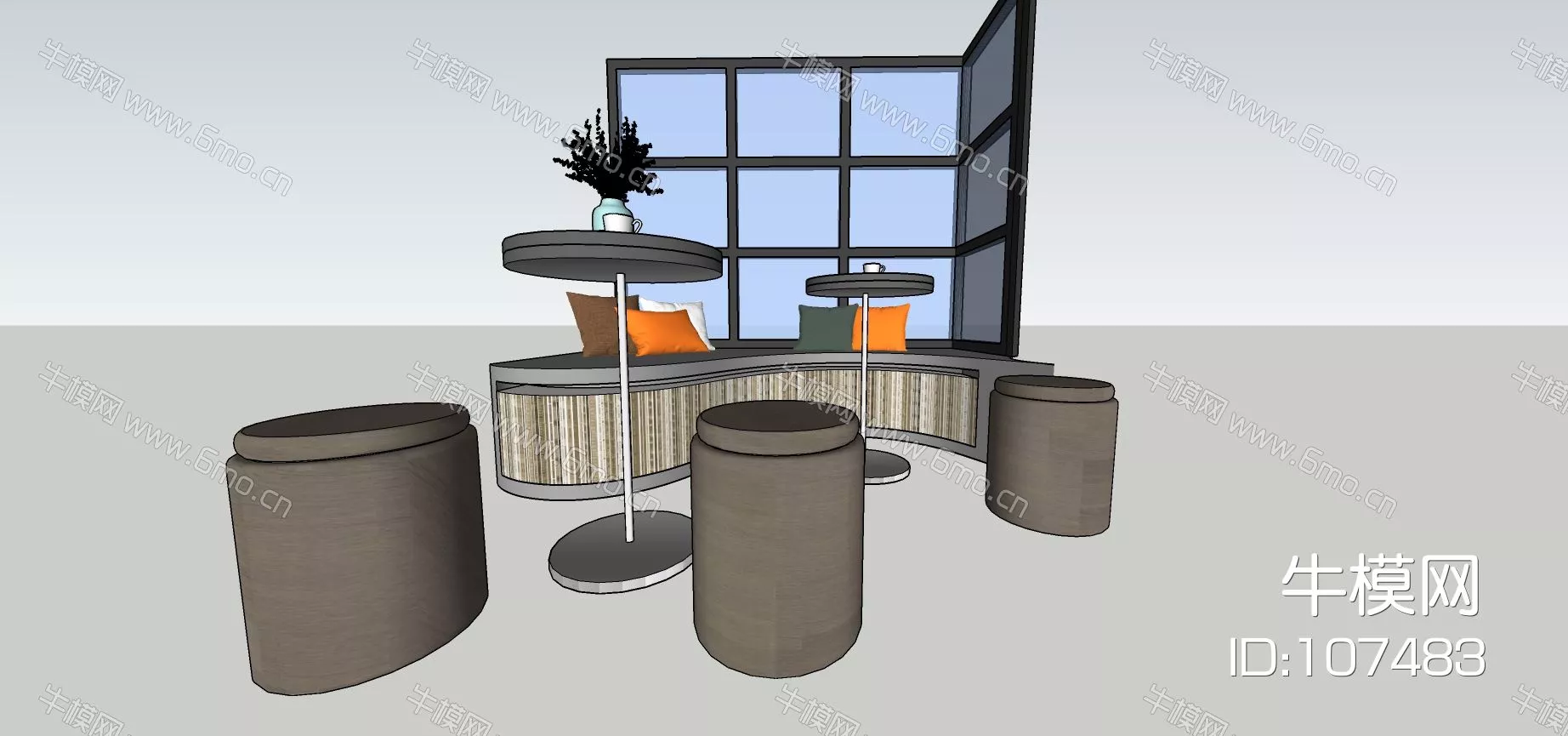 MODERN DESK AND CHAIRS - SKETCHUP 3D MODEL - ENSCAPE - 107483