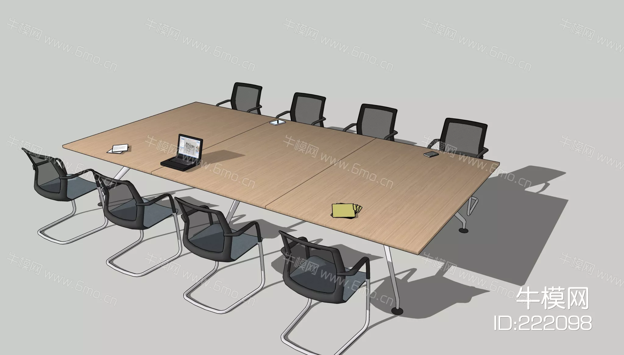 MODERN DESK AND CHAIRS - SKETCHUP 3D MODEL - ENSCAPE - 222098