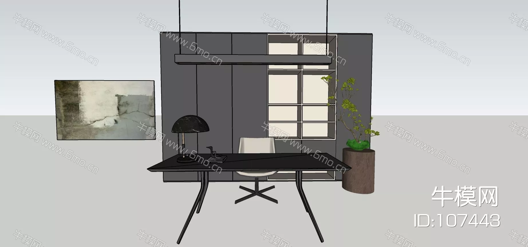 MODERN DESK - SKETCHUP 3D MODEL - ENSCAPE - 107443