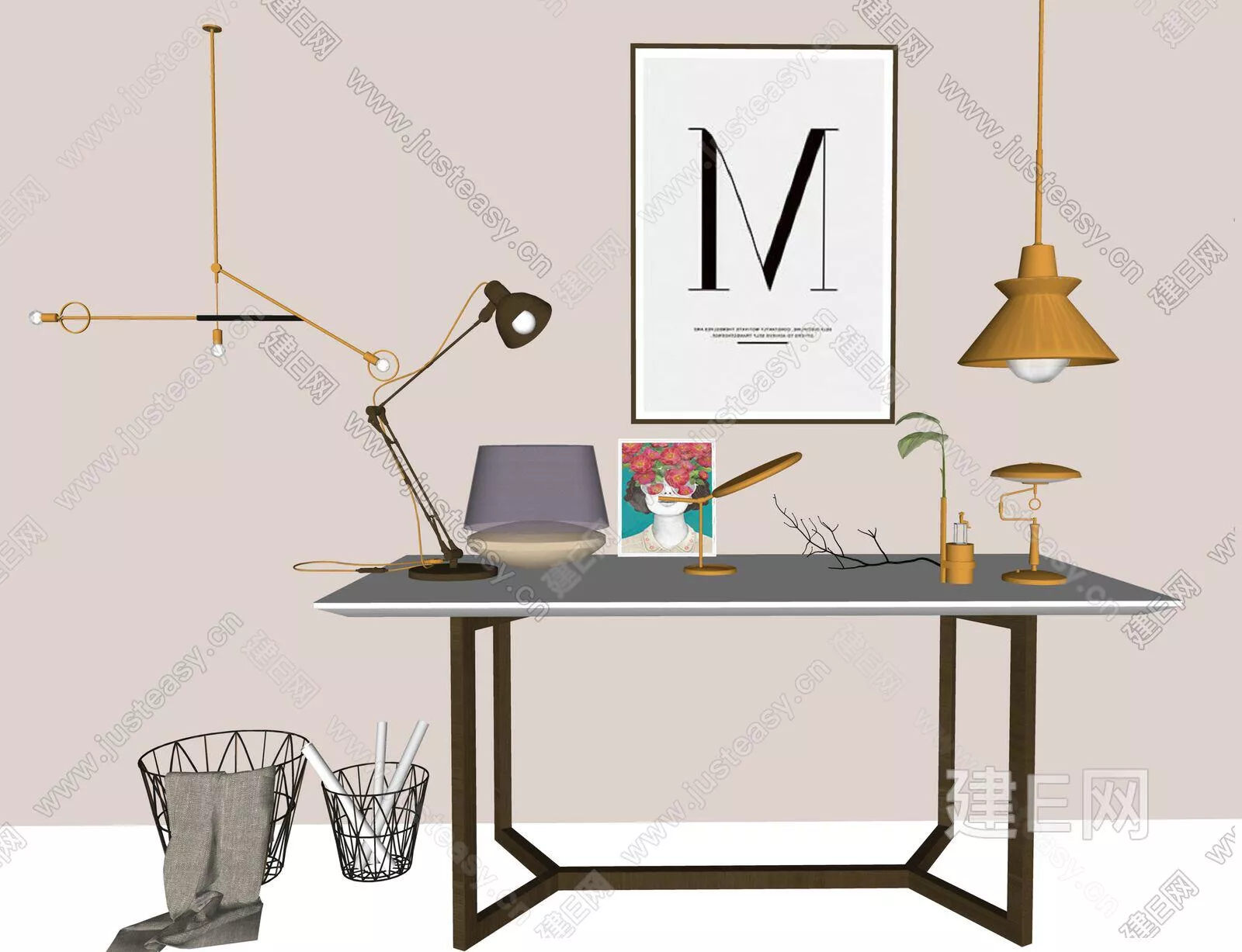 MODERN DESK - SKETCHUP 3D MODEL - ENSCAPE - 111624577