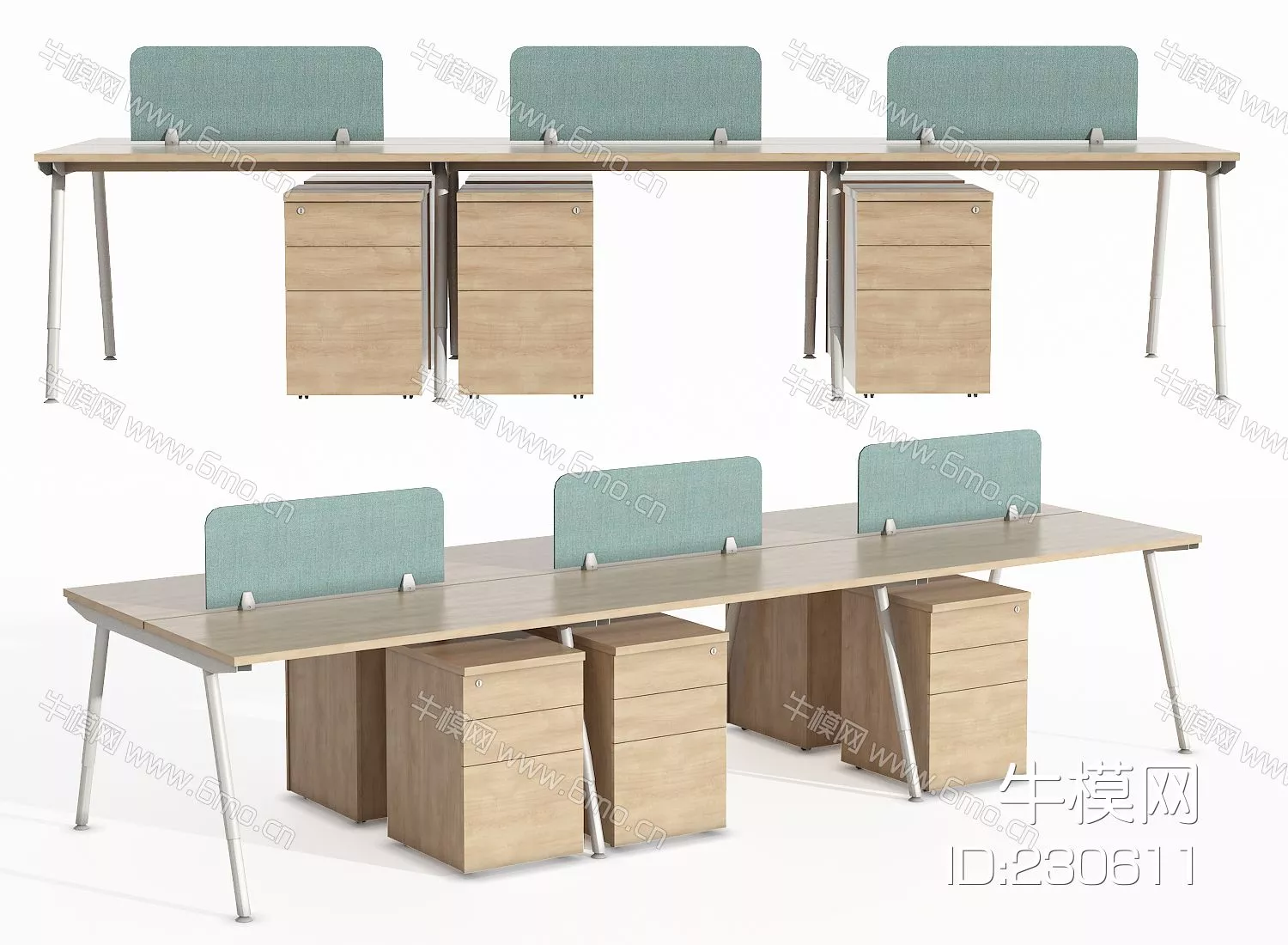 MODERN DESK - SKETCHUP 3D MODEL - ENSCAPE - 230611