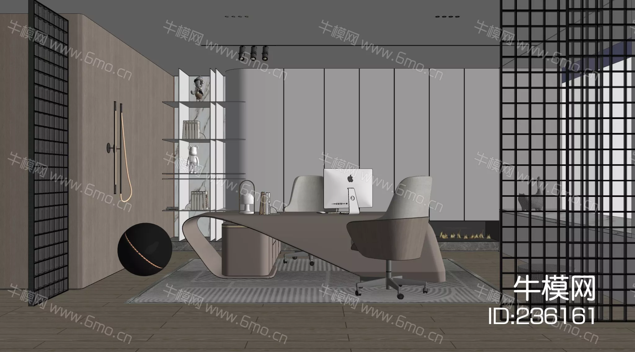 MODERN DESK - SKETCHUP 3D MODEL - ENSCAPE - 236161