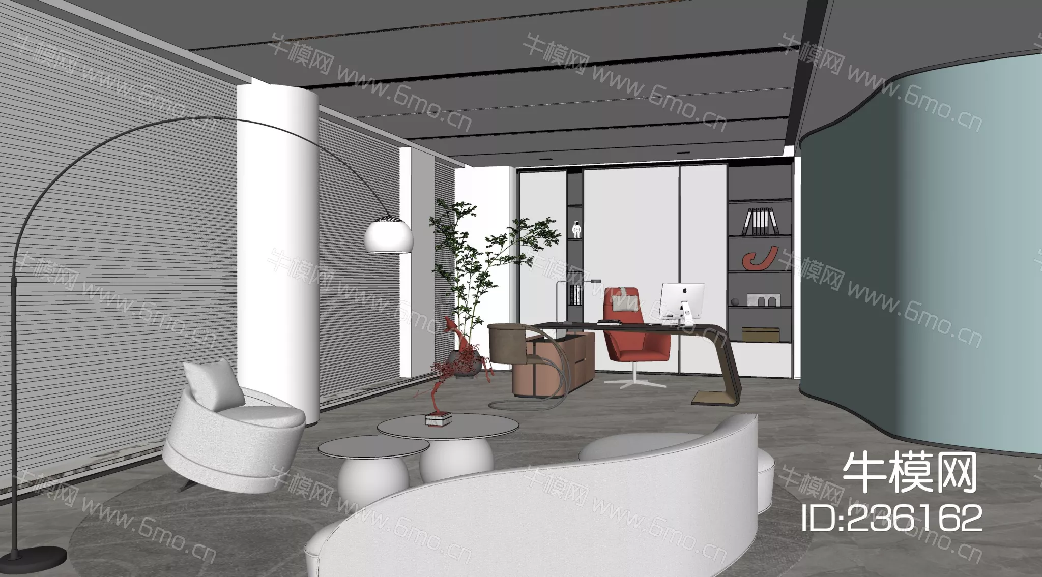 MODERN DESK - SKETCHUP 3D MODEL - ENSCAPE - 236162