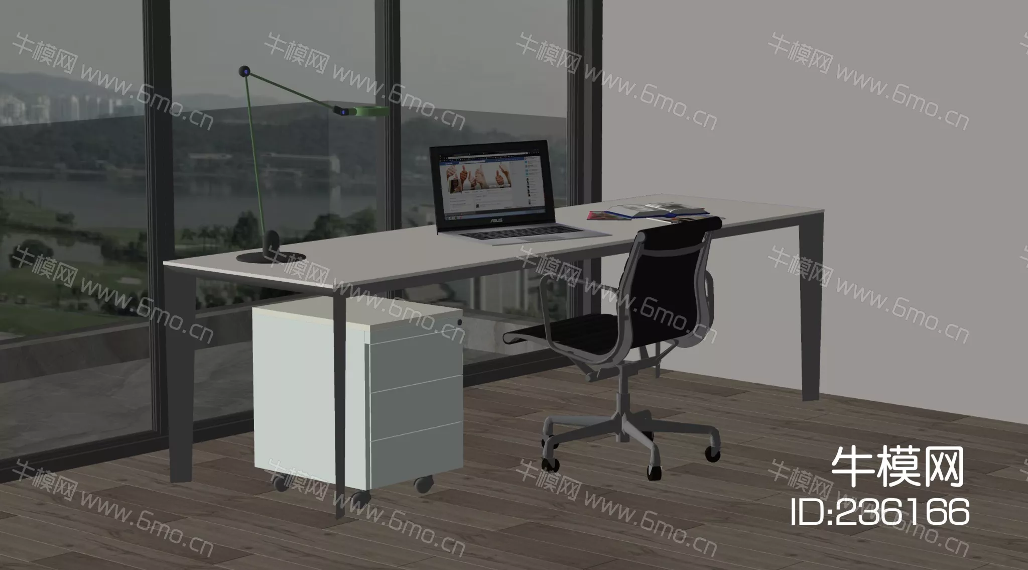 MODERN DESK - SKETCHUP 3D MODEL - ENSCAPE - 236166