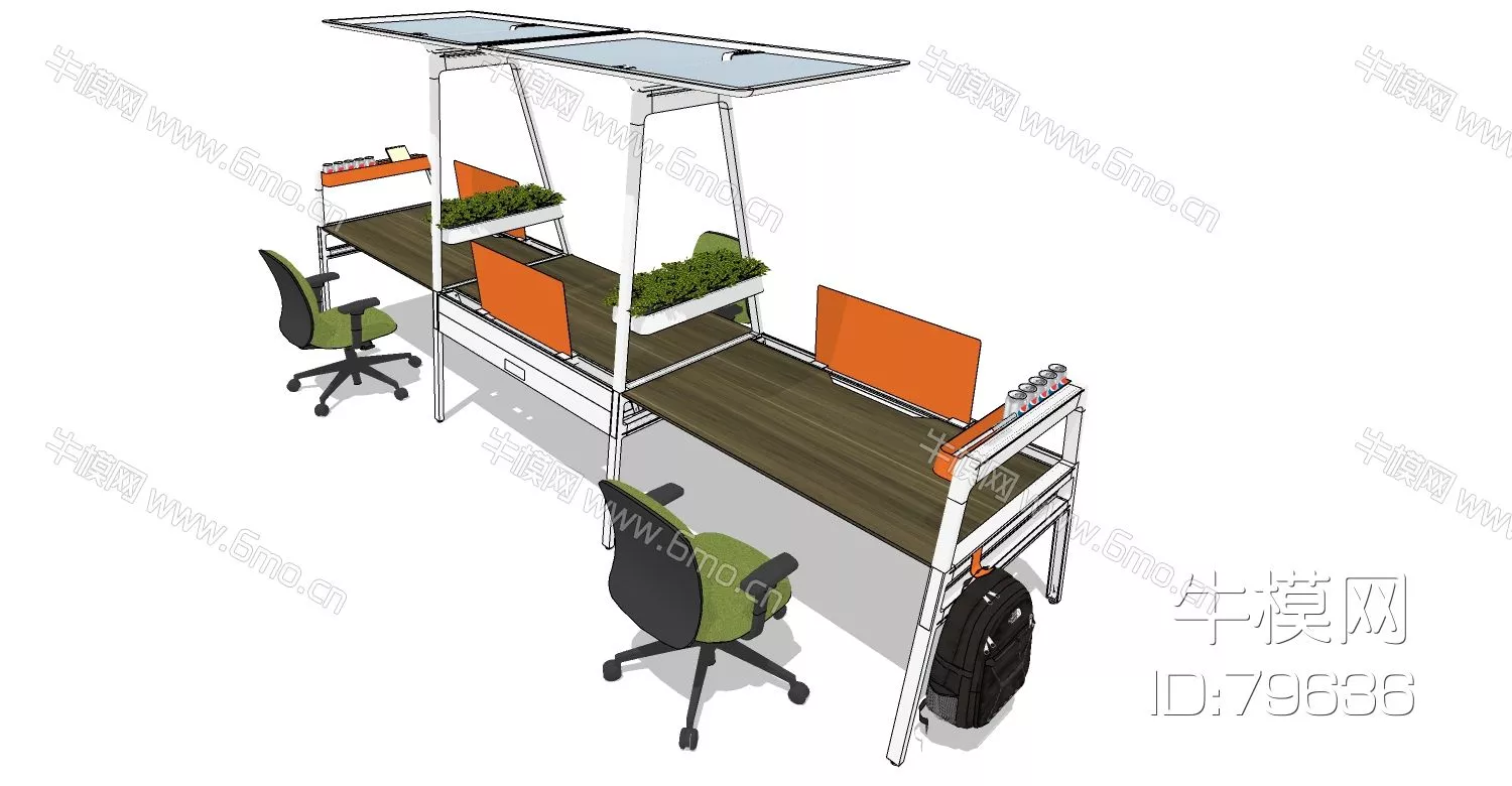 MODERN DESK - SKETCHUP 3D MODEL - ENSCAPE - 79636