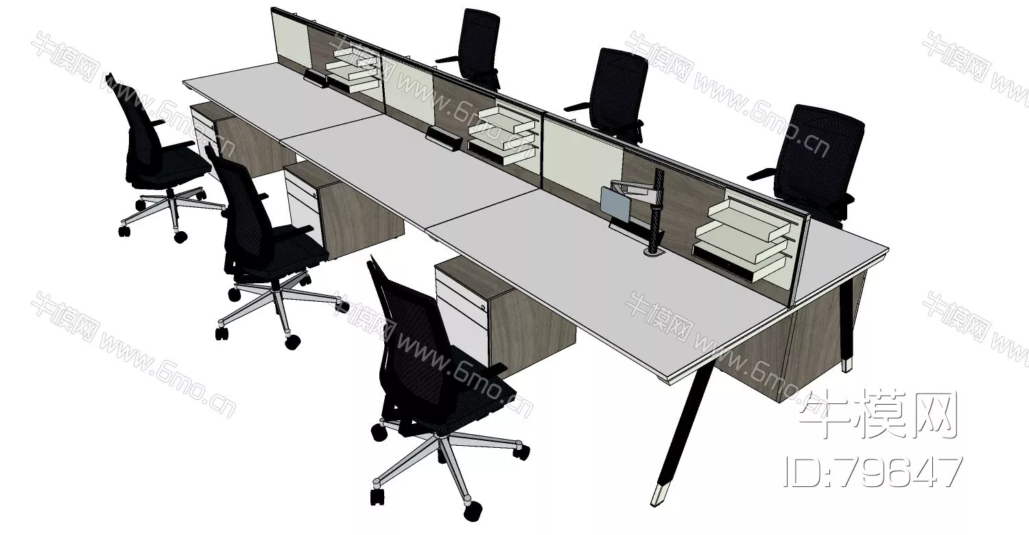 MODERN DESK - SKETCHUP 3D MODEL - ENSCAPE - 79647