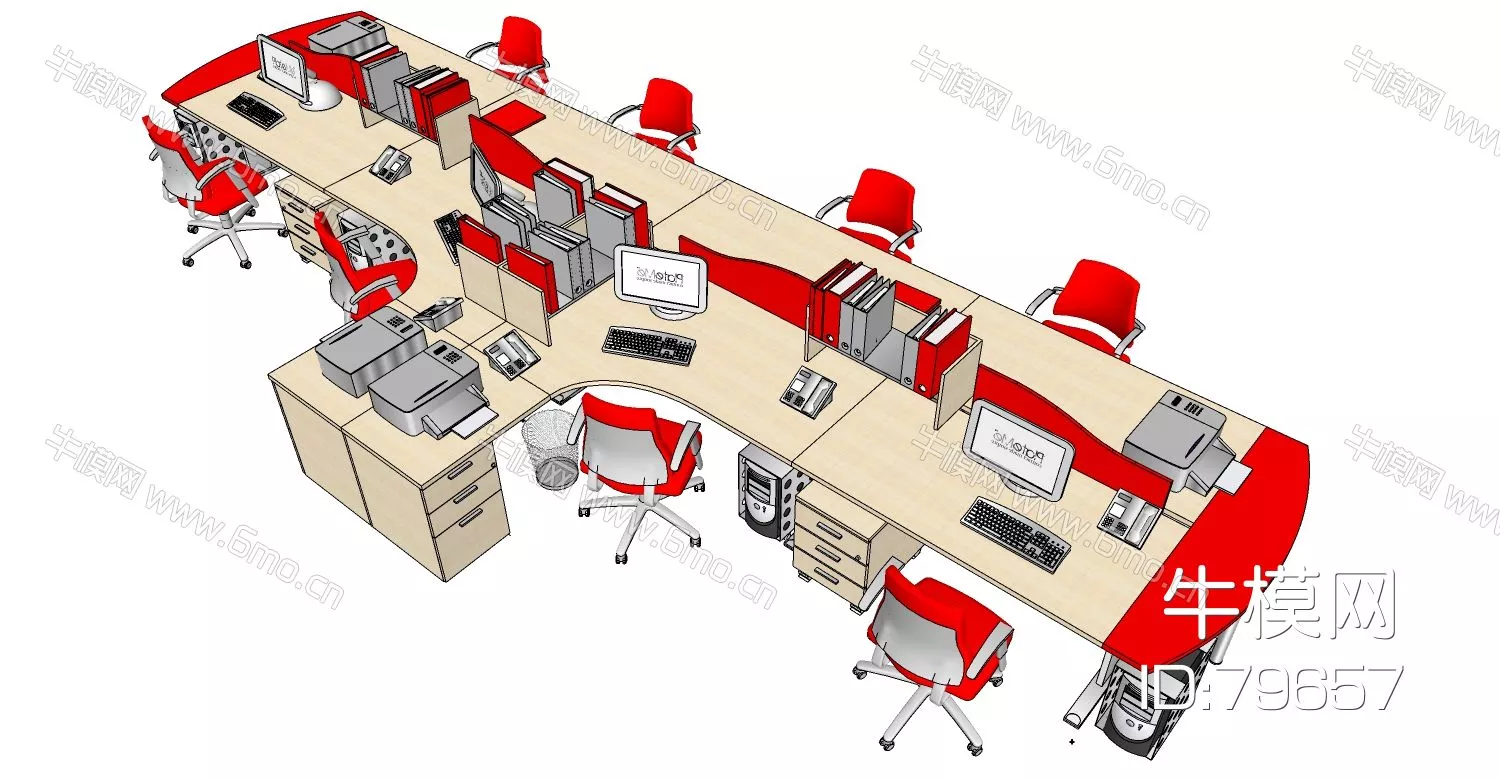 MODERN DESK - SKETCHUP 3D MODEL - ENSCAPE - 79657