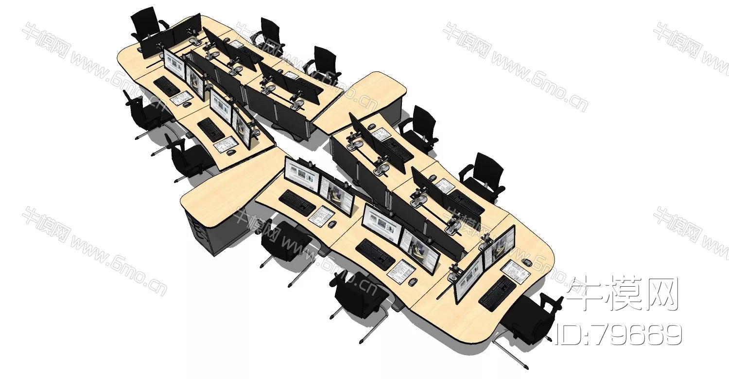 MODERN DESK - SKETCHUP 3D MODEL - ENSCAPE - 79669