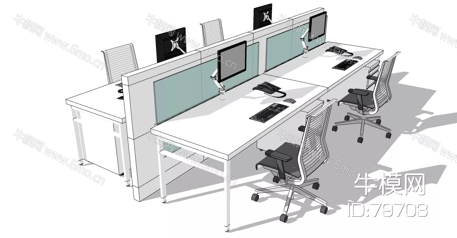 MODERN DESK - SKETCHUP 3D MODEL - ENSCAPE - 79703