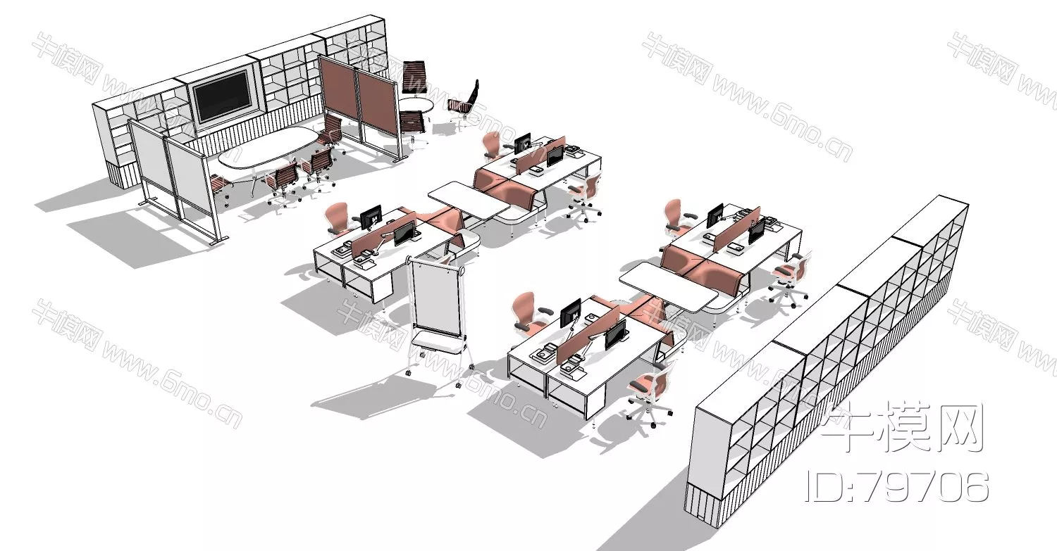 MODERN DESK - SKETCHUP 3D MODEL - ENSCAPE - 79706