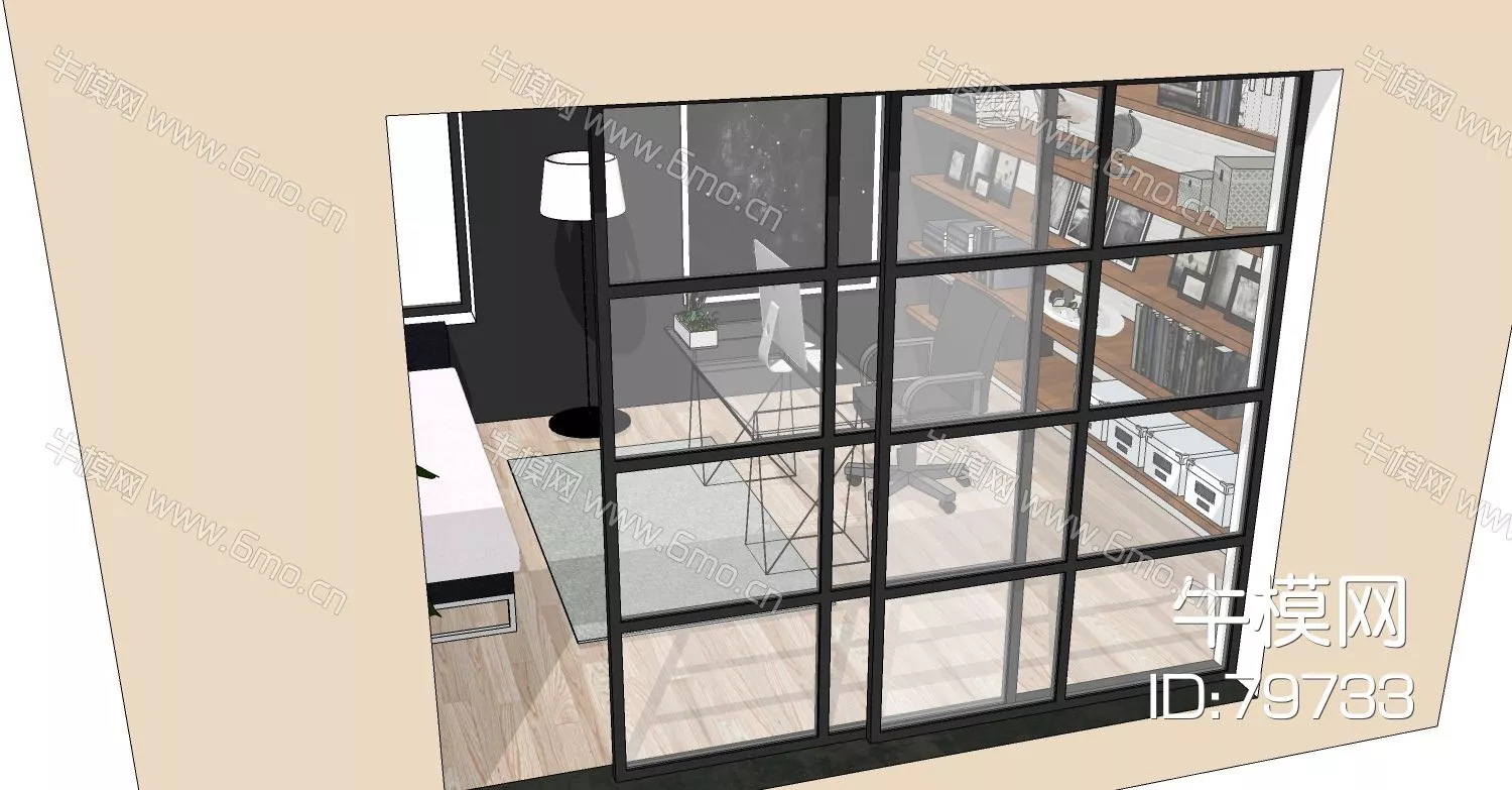 MODERN DESK - SKETCHUP 3D MODEL - ENSCAPE - 79733