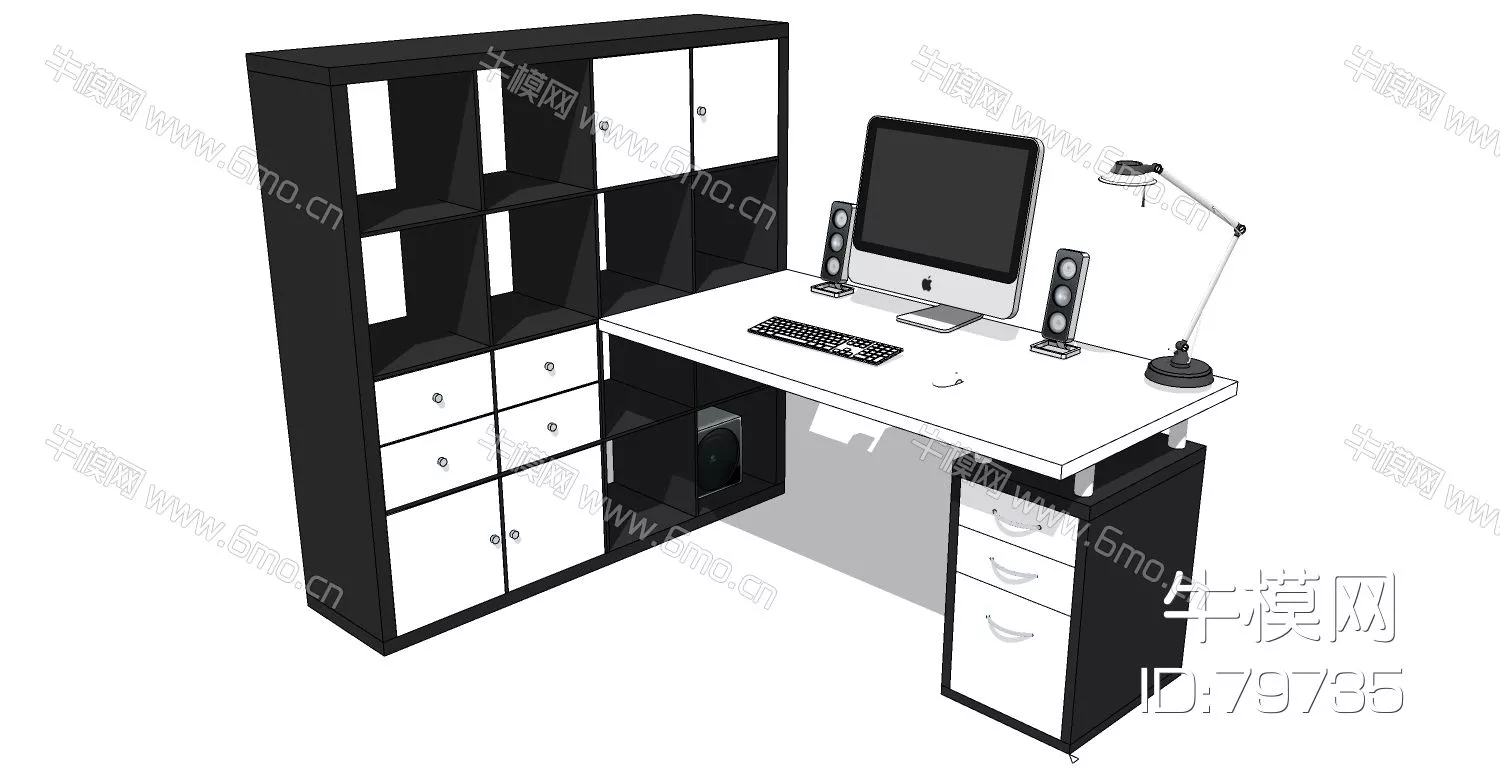 MODERN DESK - SKETCHUP 3D MODEL - ENSCAPE - 79735