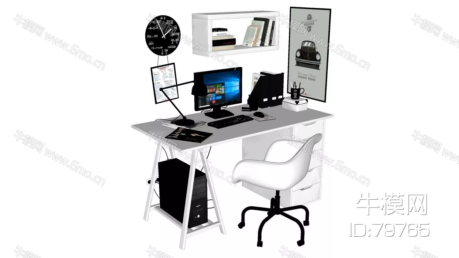 MODERN DESK - SKETCHUP 3D MODEL - ENSCAPE - 79765