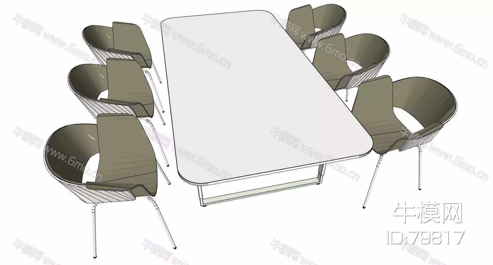 MODERN DESK - SKETCHUP 3D MODEL - ENSCAPE - 79817