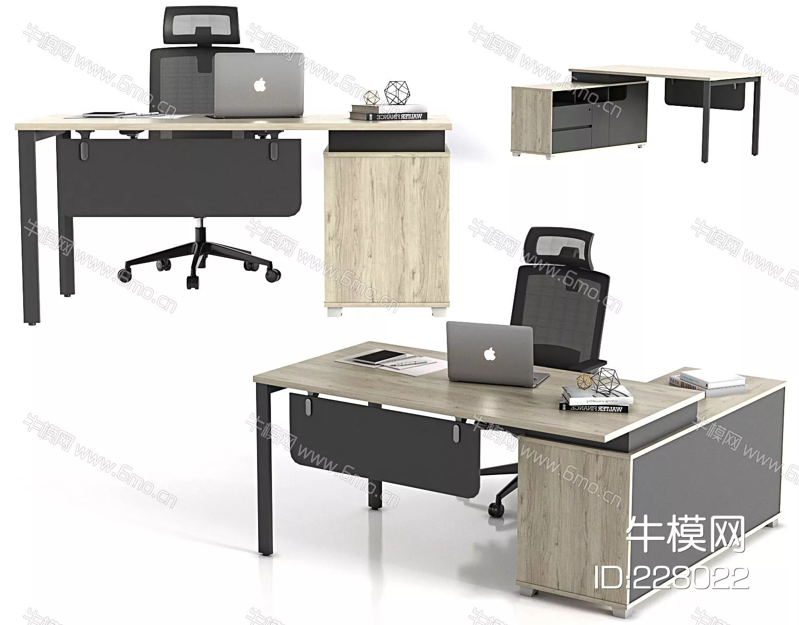 MODERN DESK - SKETCHUP 3D MODEL - VRAY - 228022