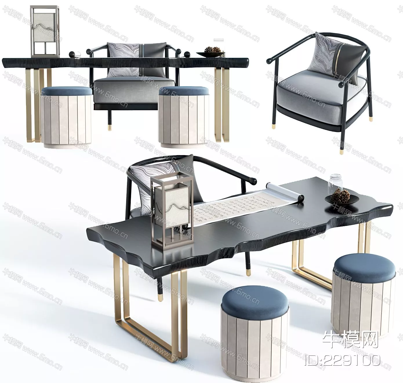 MODERN DESK - SKETCHUP 3D MODEL - VRAY - 229100