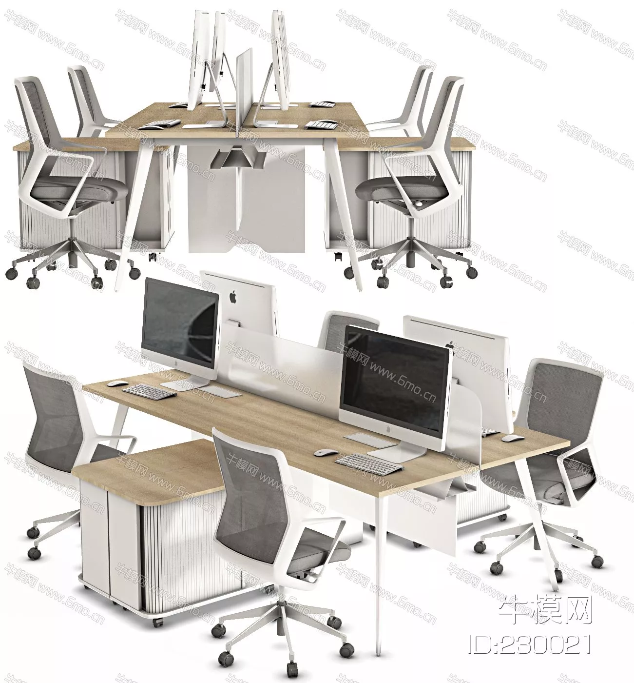 MODERN DESK - SKETCHUP 3D MODEL - VRAY - 230021