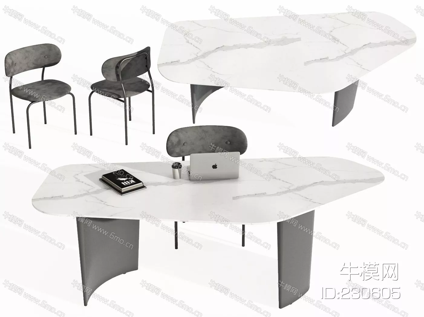 MODERN DESK - SKETCHUP 3D MODEL - VRAY - 230605